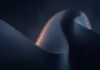 Abstract waves with light and shadows.