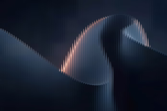 Abstract waves with light and shadows.