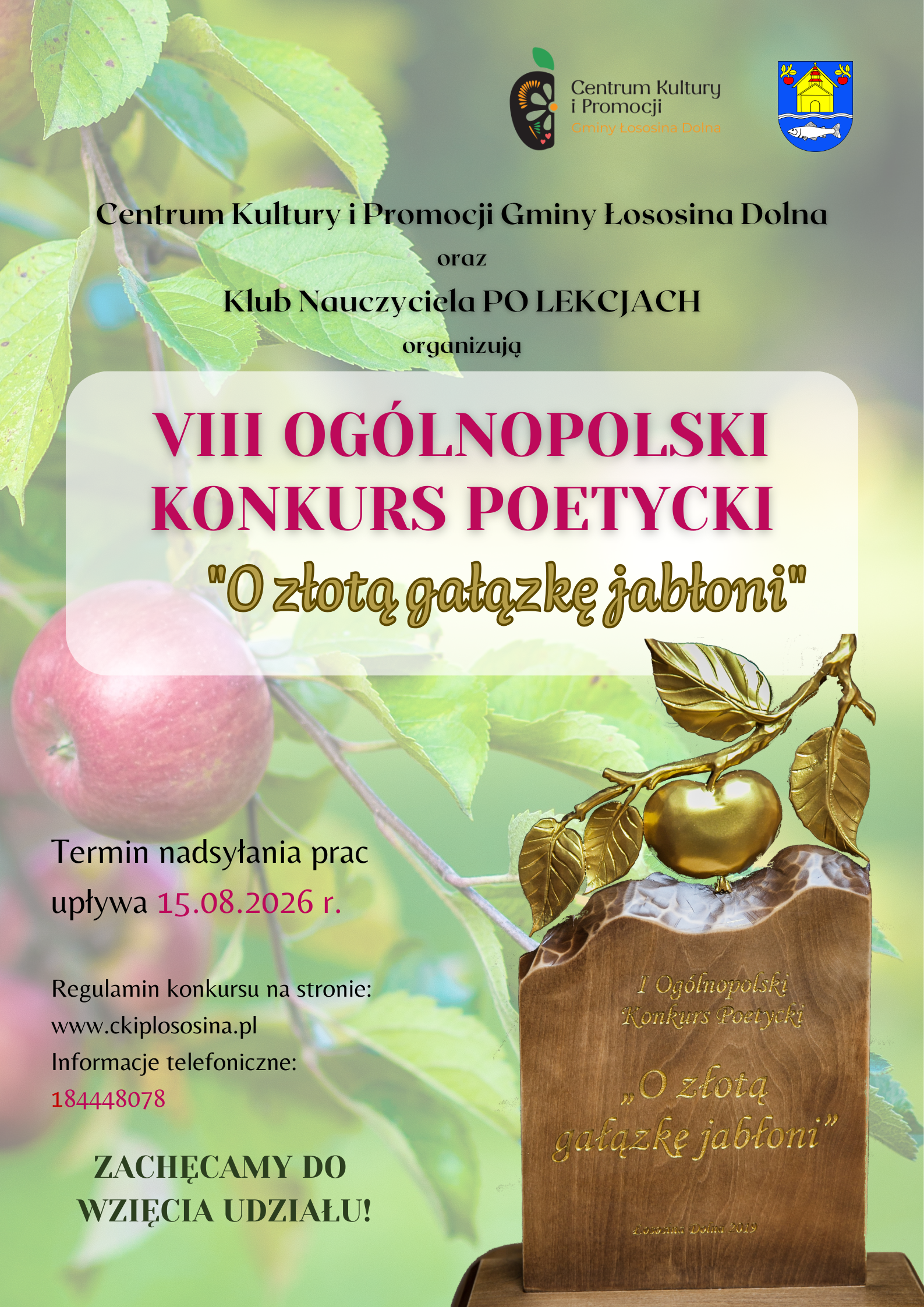 2026-08-15 VIII Ogólnopolski Konkurs Poetycki „O złotą gałązkę jabłoni”